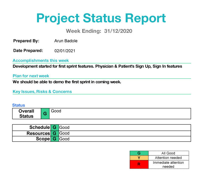 Mindbowser Project Status Report