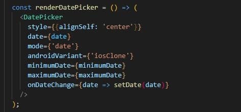 React Native Date Picker :Custom Date Picker Component